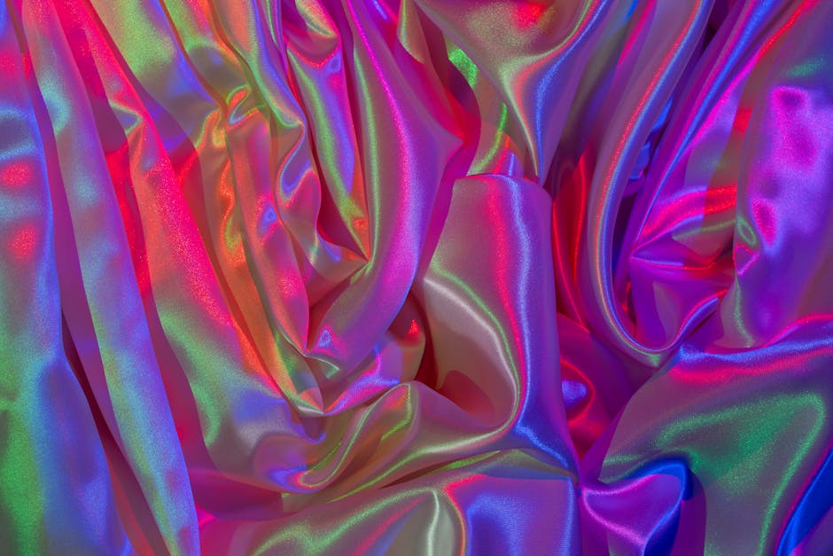 Iridescent holographic fabric texture